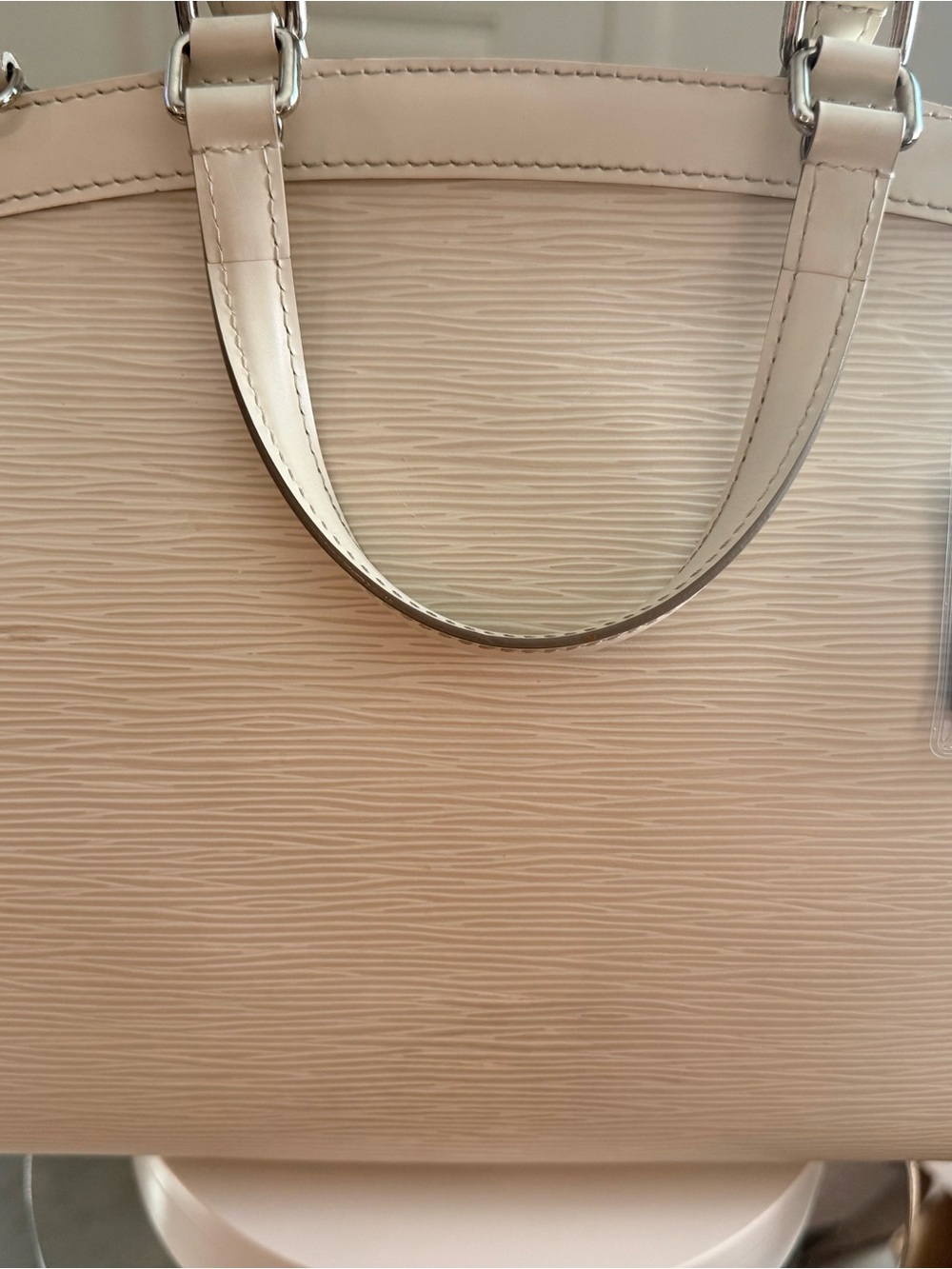 Pre-owned Louis Vuitton Brea Epi Cream Textured Tote with Silver Hardware